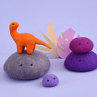 Dashdu Mini Orange Felt Brontosaurus