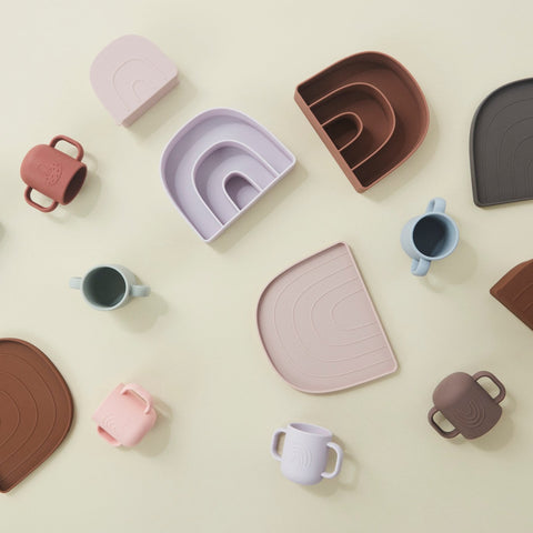 Oyoy Rainbow Plate & Bowl- Rose & Fudge