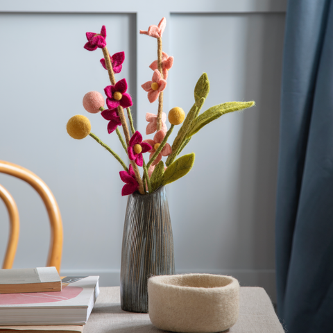 Gry & Sif Cerise Flower On Stalk