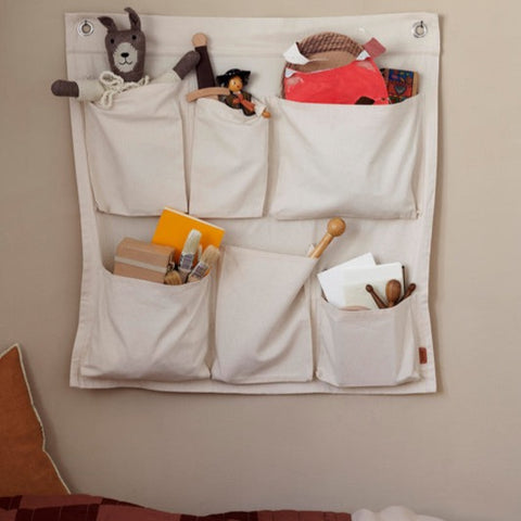 Ferm Living Canvas Wall Pockets - Off-white