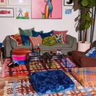 Sage x Clare Neoma Shag Cushion Lapis