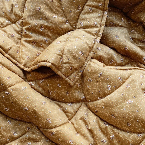 Konges Sløjd Quilted Cotton Blanket- Flower Boquete Dijon