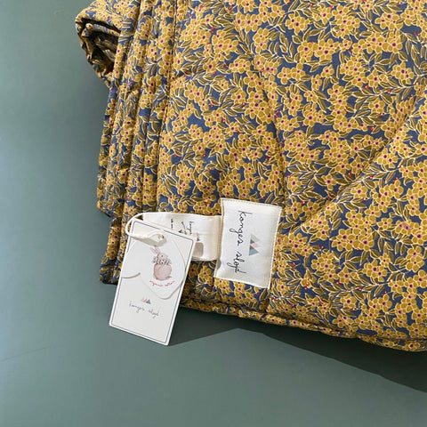 Konges Sløjd Quilted Cotton Blanket- Winter Leaves Mustard
