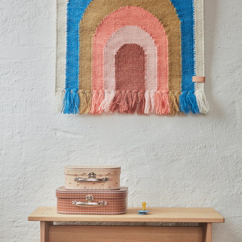 Oyoy Follow The Rainbow Mini Wall Rug- Blue
