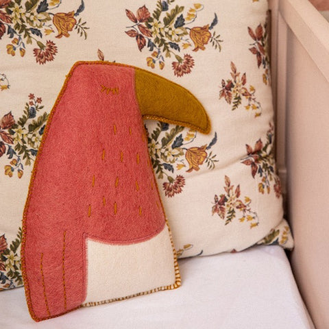 Muskhane Pasu Cushion Toucan- Indian Pink