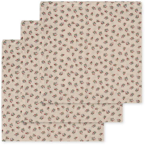 Konges Sløjd 3 pack Muslin Cloth Wraps- Fleur Tricolore