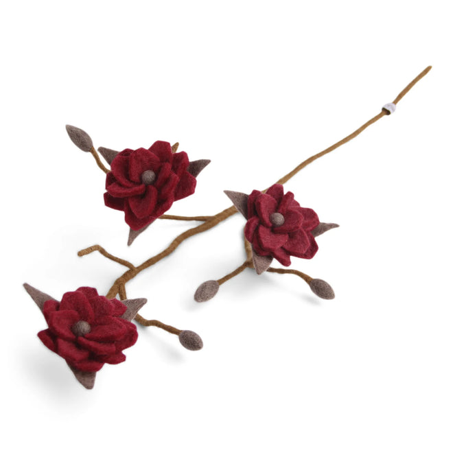 Gry & Sif Branch Magnolia Wine Red