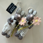 Gry & Sif  Small Grey Bunny With Pants & Flower