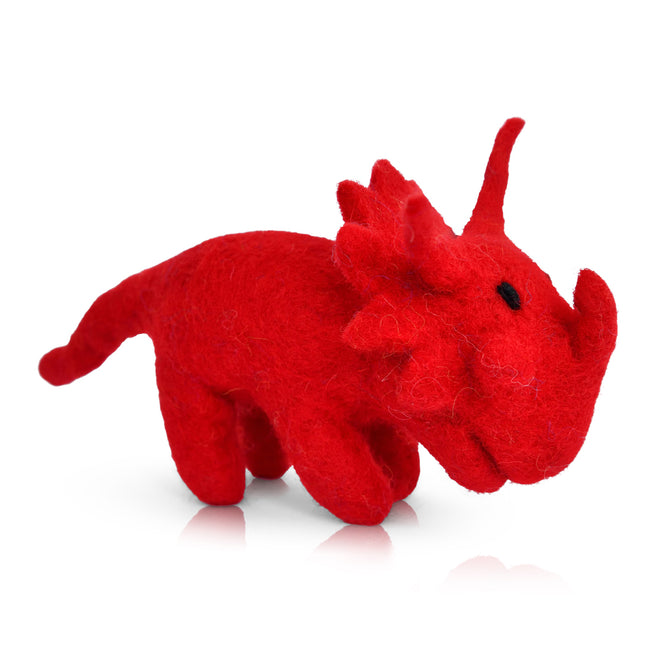 Dashdu Mini Red Felt Triceratops