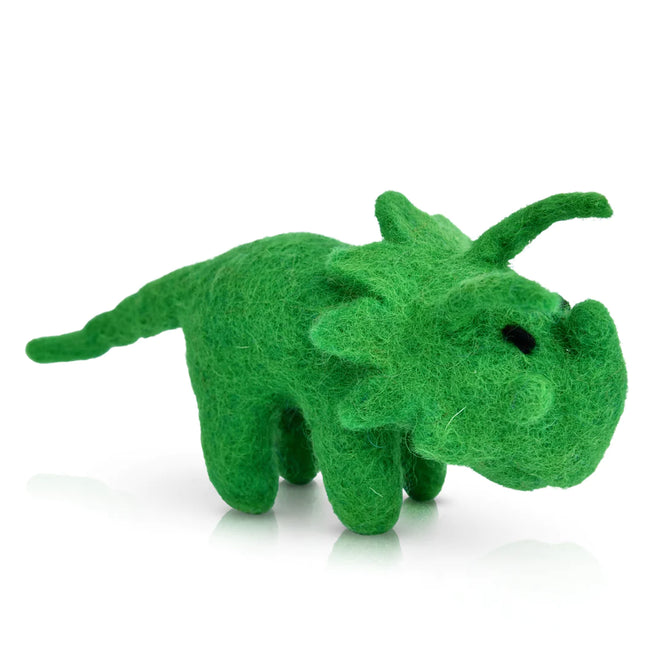 Dashdu Mini Green Felt Triceratops
