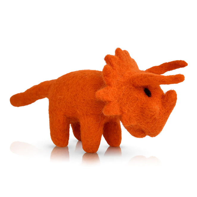 Dashdu Mini Orange Felt Triceratops