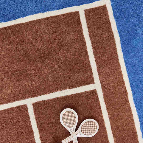 Oyoy Tennis Rug- Caramel Optic Blue