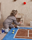 Oyoy Tennis Rug- Caramel Optic Blue