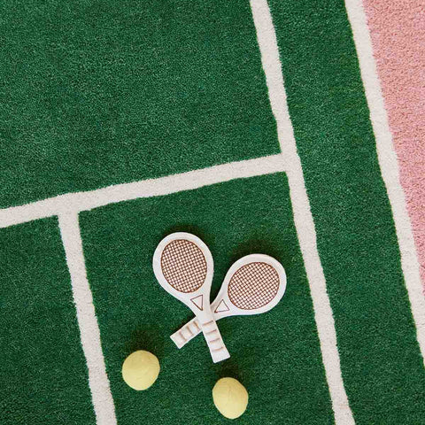 Oyoy Tennis Rug- Green Rose
