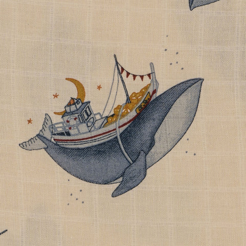 Konges Sløjd 3 pack Muslin Cloth Wraps- Whale Boat